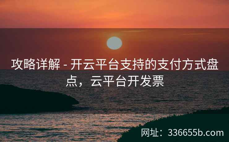 攻略详解 - 开云平台支持的支付方式盘点，云平台开发票