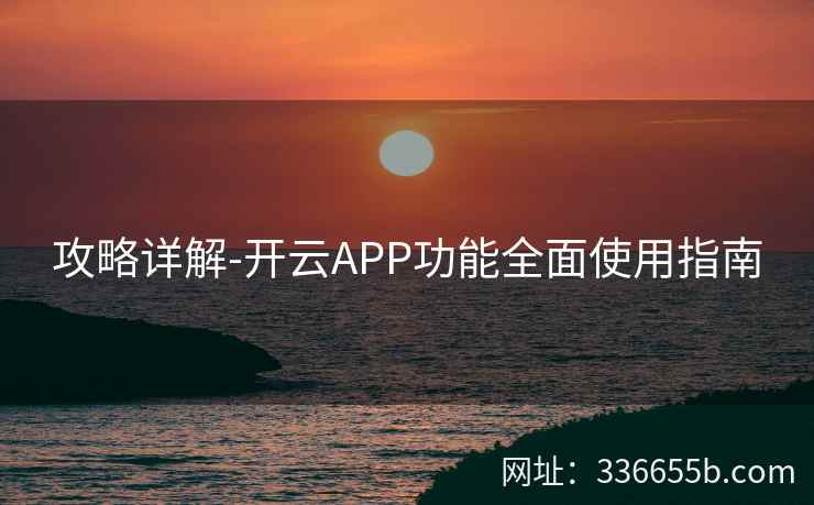 攻略详解-开云APP功能全面使用指南